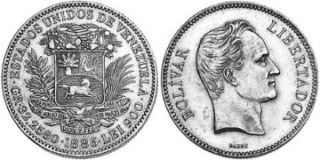 100 Bolívarů 1886-1889