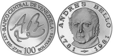 100 Bolívarů 1981