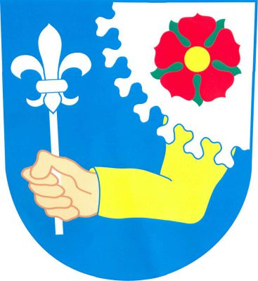 V modrém štítě vyniká ze stříbrného oblaku v levém horním rohu zlatě oděné rameno držící v ruce přirozené barvy stříbrnou liliovou hůlku. V oblaku červená růže se zlatým semeníkem a zelenými kališními lístky. Znak Božetice