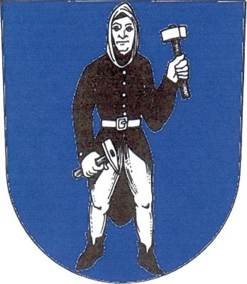 V modrém štítě horník se stříbrnou kuklou v černém kabátci s flekem a stříbrným opaskem, stříbrnými kalhotami a černými botami. V pravé ruce drží želízko, v pozdvižené levé mlátek, obojí stříbrné. Znak Štěpánov nad Svratkou