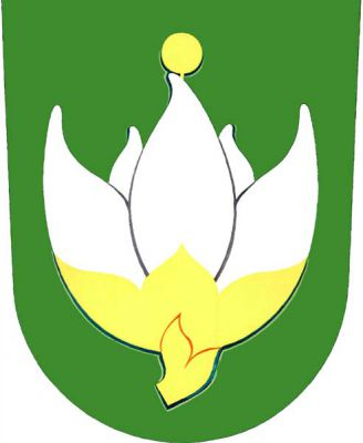 V zeleném štítě stříbrný květ vřesu se zlatou bliznou a zlatými kališními lístky. Znak Vřesina